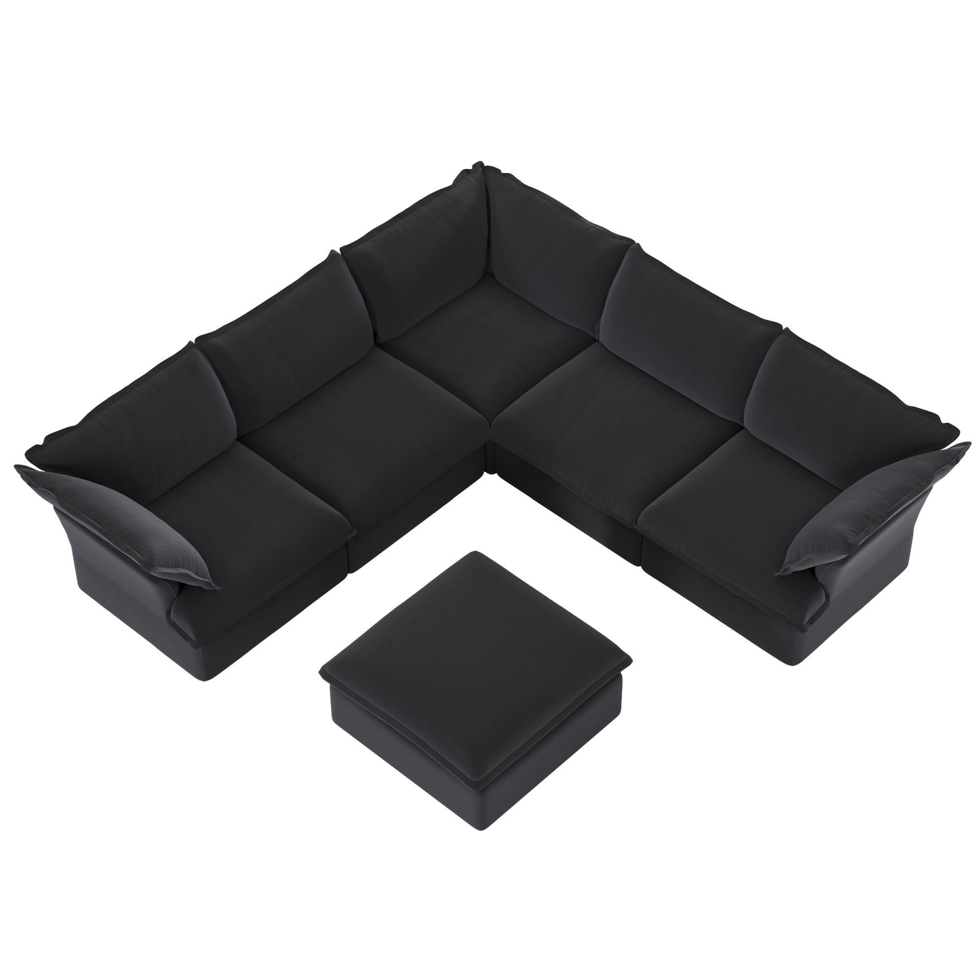 Halo Modular Washable 5 Seater Corner Sectional + Ottoman - Mirewood modular sofa