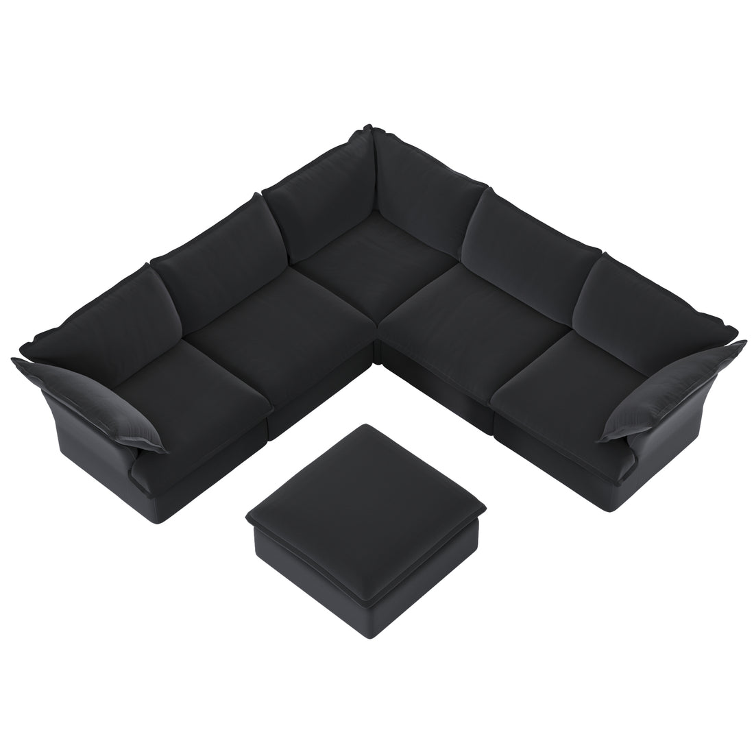 Halo Modular Washable 5 Seater Corner Sectional + Ottoman - Mirewood modular sofa
