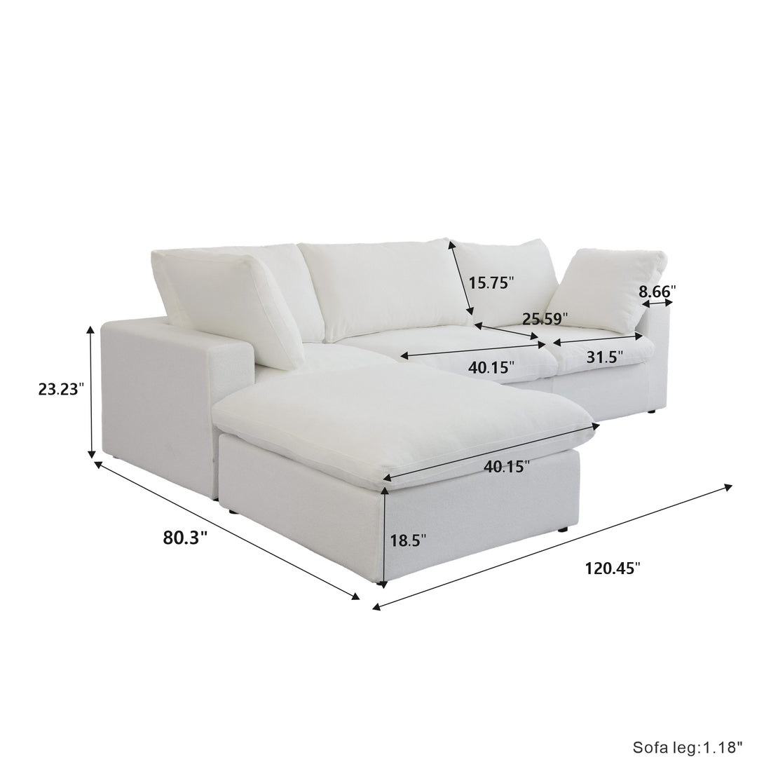 Valen Modular Washable 3 Seater Sectional - Mirewood modular sofa