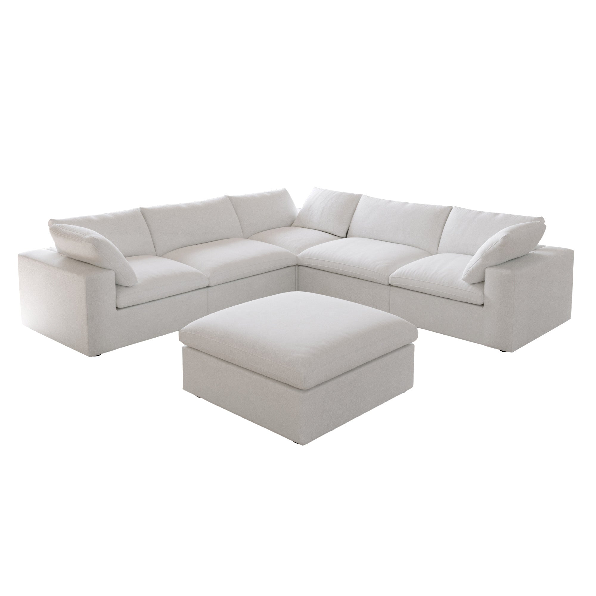 Valen Modular Washable 5 Seater Sectional + Ottoman - Mirewood modular sofa
