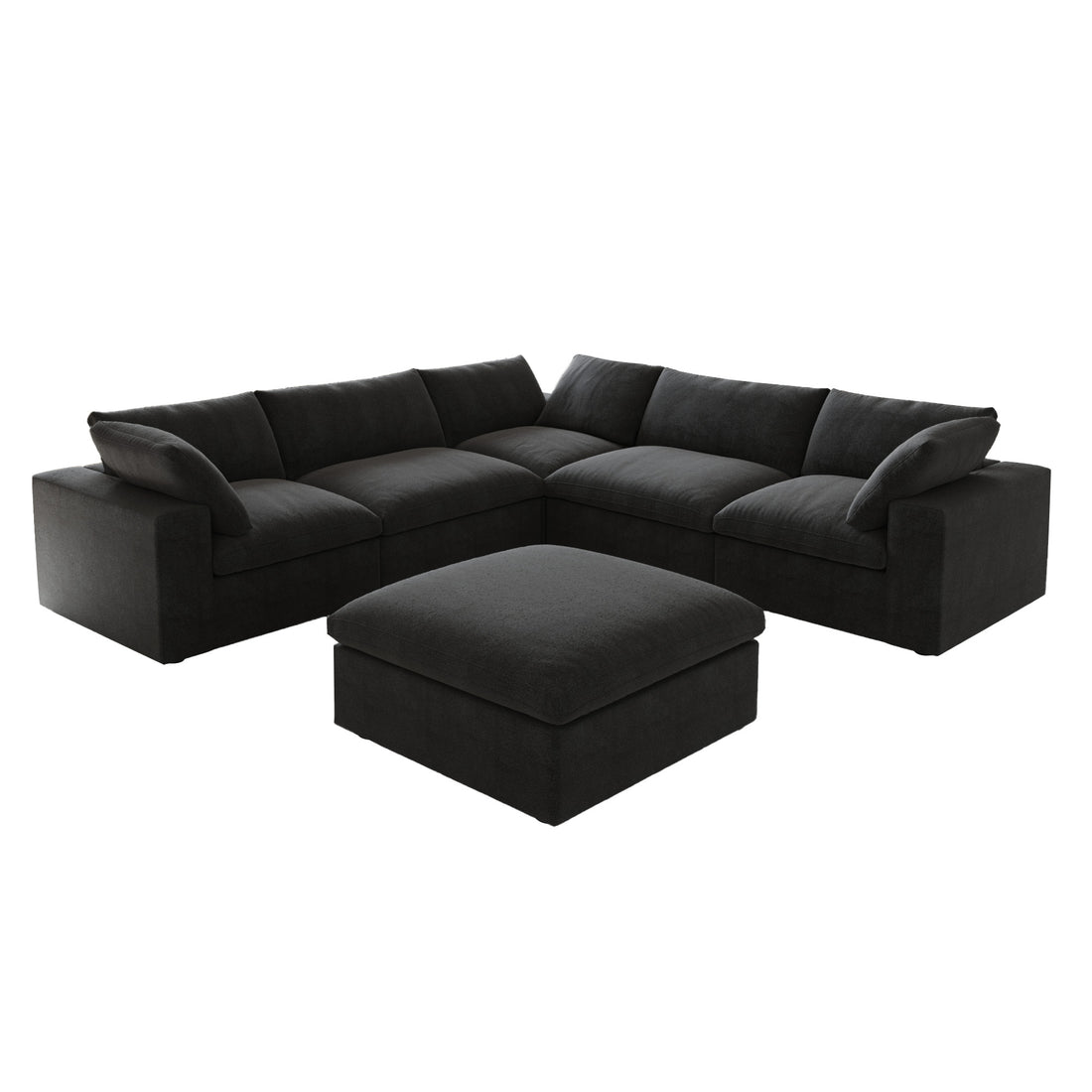 Valen Modular Washable 5 Seater Sectional + Ottoman - Mirewood modular sofa