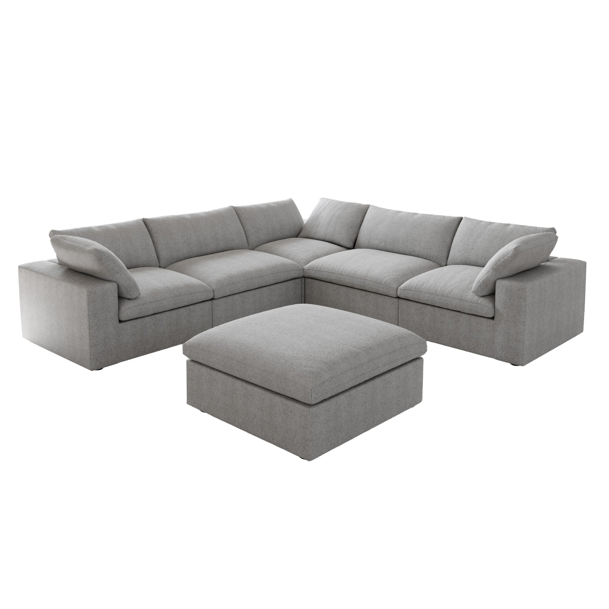 Valen Modular Washable 5 Seater Sectional + Ottoman - Mirewood modular sofa