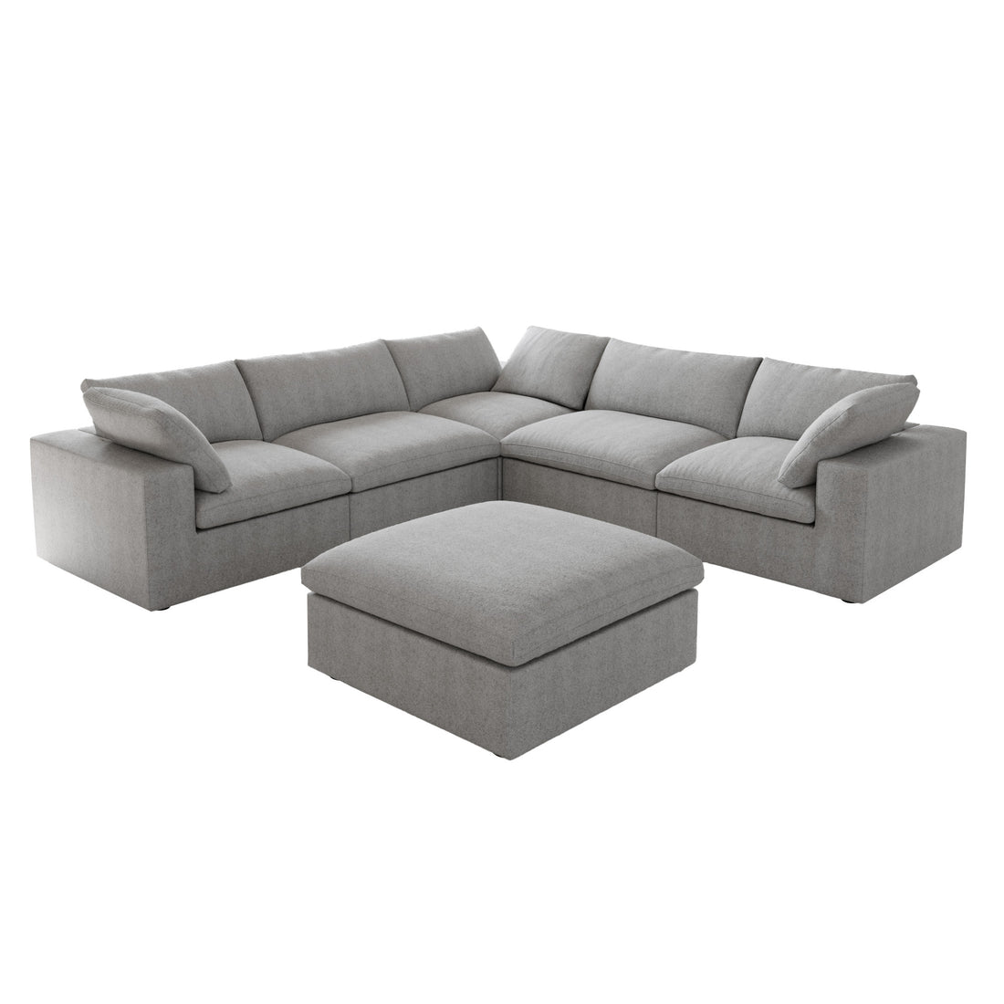 Valen Modular Washable 5 Seater Sectional + Ottoman - Mirewood modular sofa