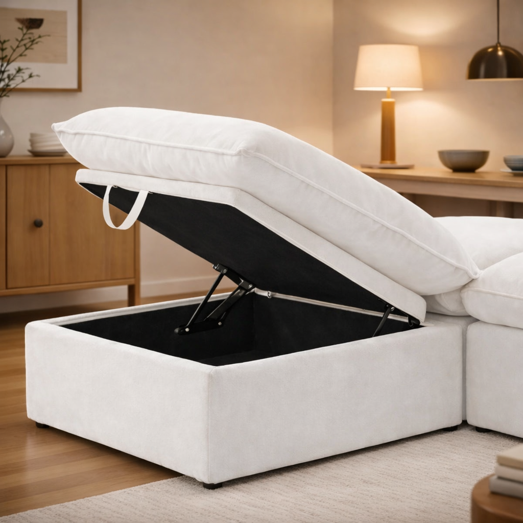 Halo Modular Washable Storage Ottoman - Mirewood modular sofa