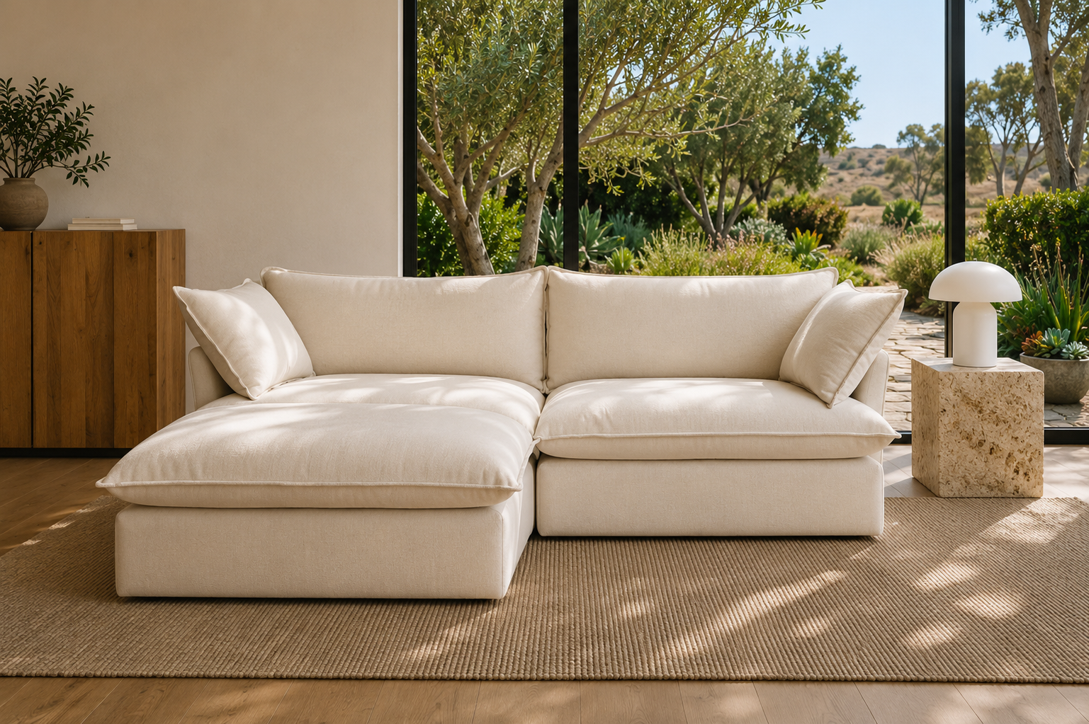 Mirewood Halo 2-Seater Sectional Cloud Sofa - washable modular cloud sofa