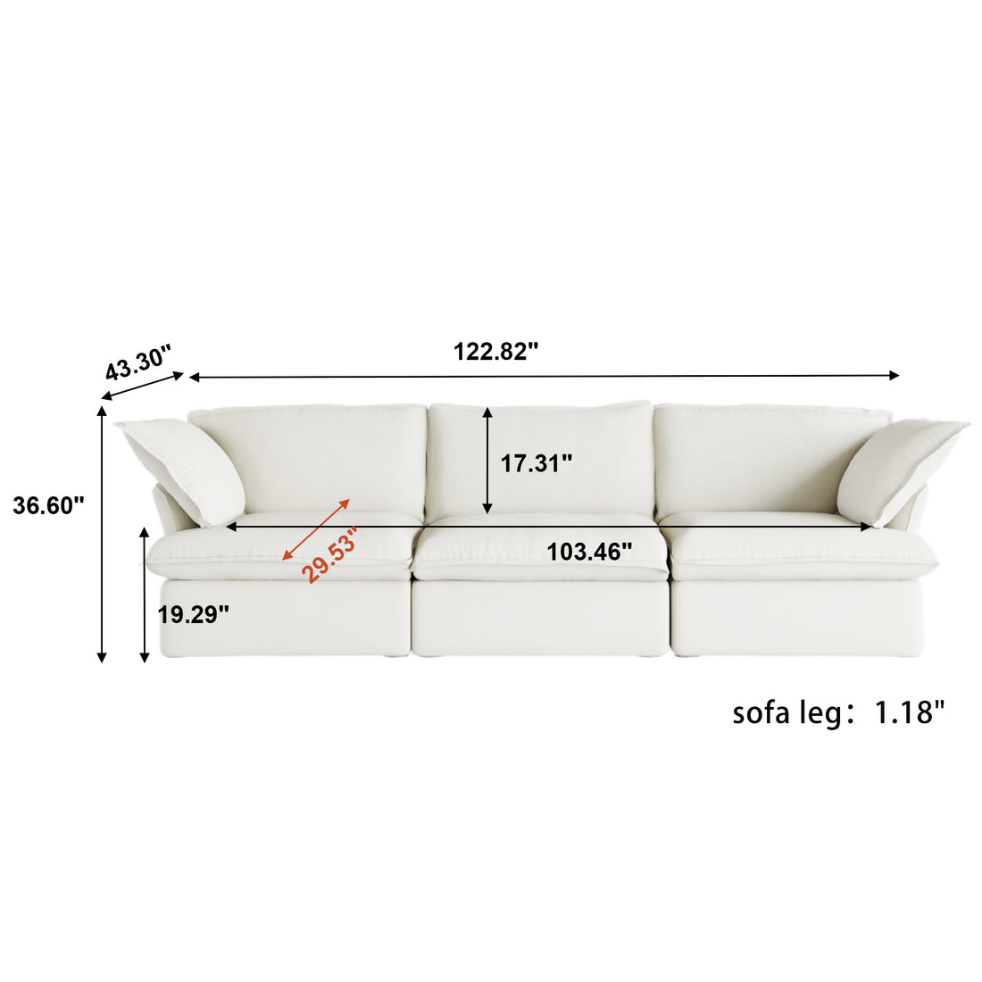 Halo Modular Washable 3 Seater - Mirewood modular sofa