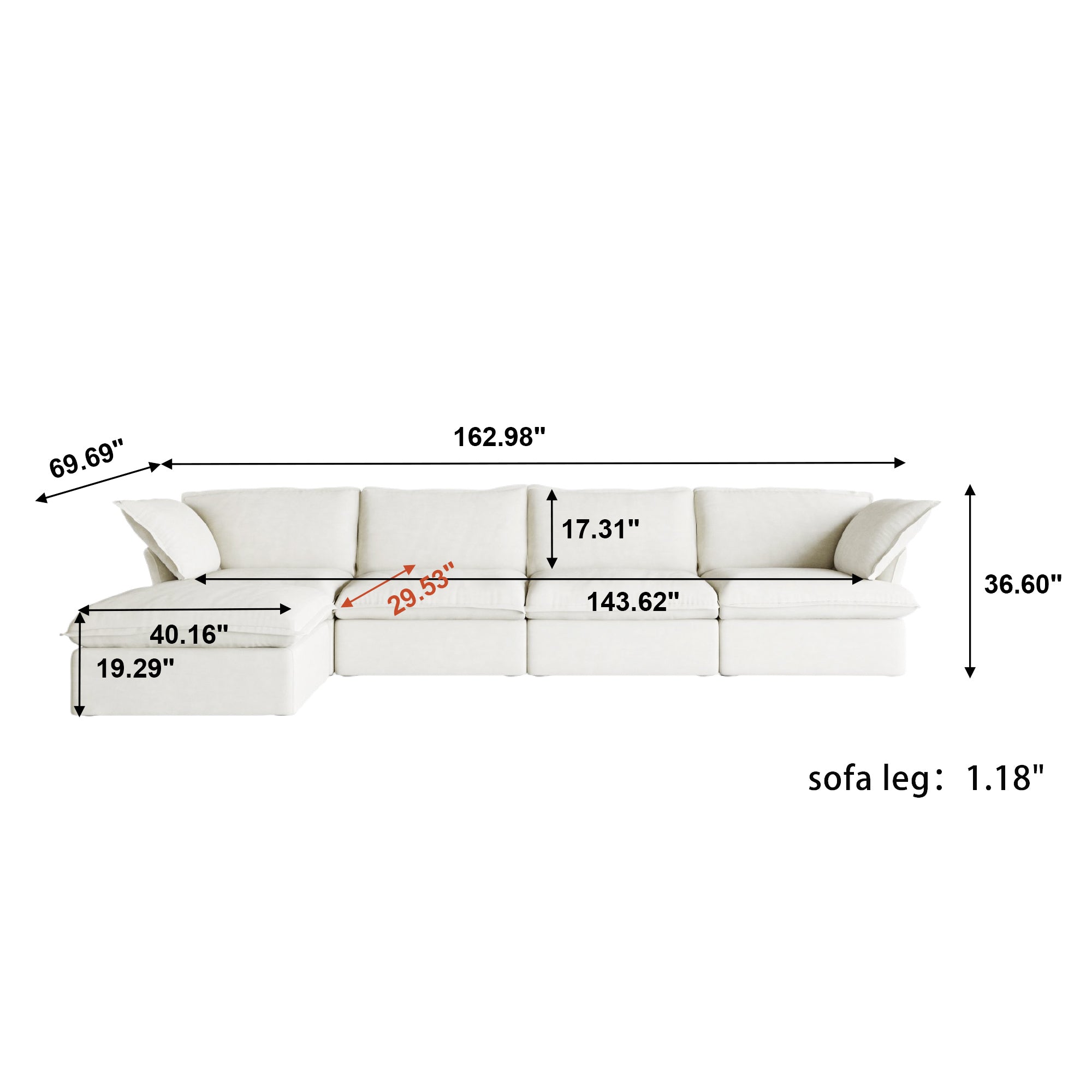 Halo Modular Washable 4 Seater Sectional