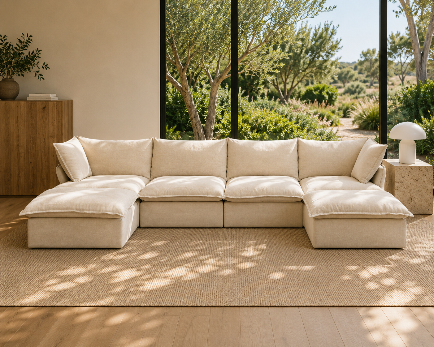 Mirewood Halo 4-Seater U-Sectional Cloud Sofa - washable modular cloud sofa