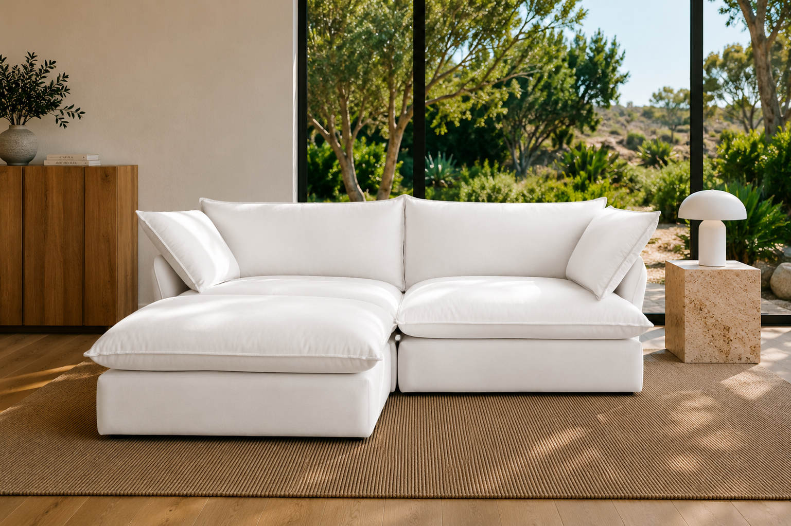 Mirewood Halo 2-Seater Sectional Cloud Sofa - washable modular cloud sofa