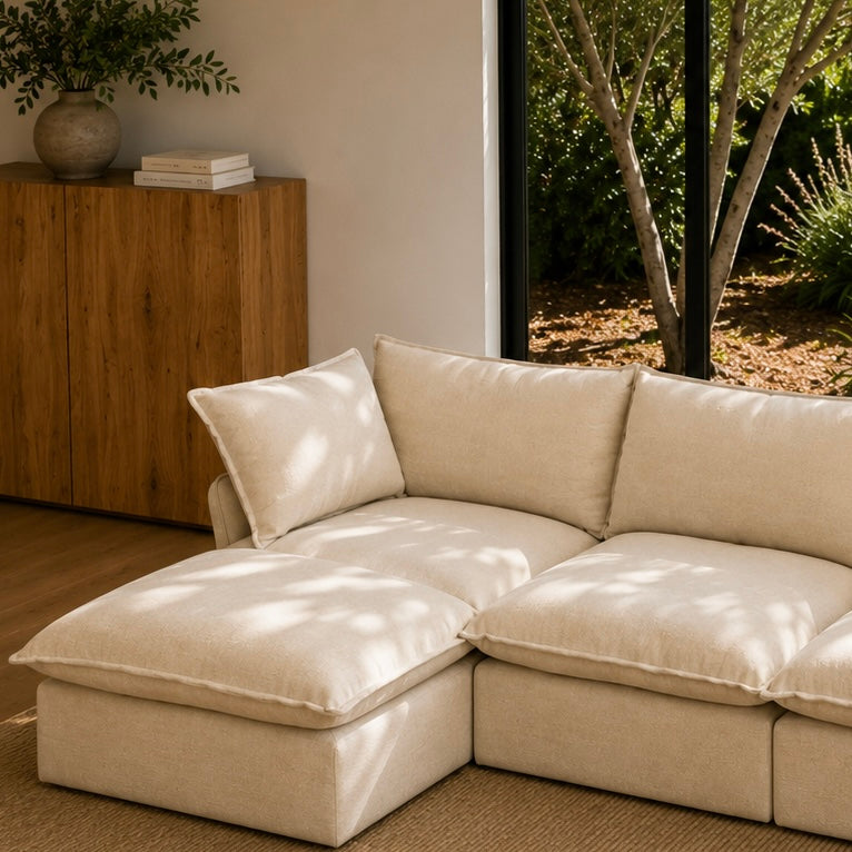 Mirewood Halo 3-Seat L-Shape Machine-Washable Sectional Sofa