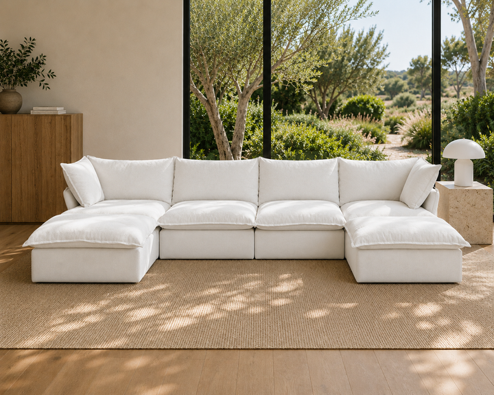 Mirewood Halo 4-Seater U-Sectional Cloud Sofa - washable modular cloud sofa