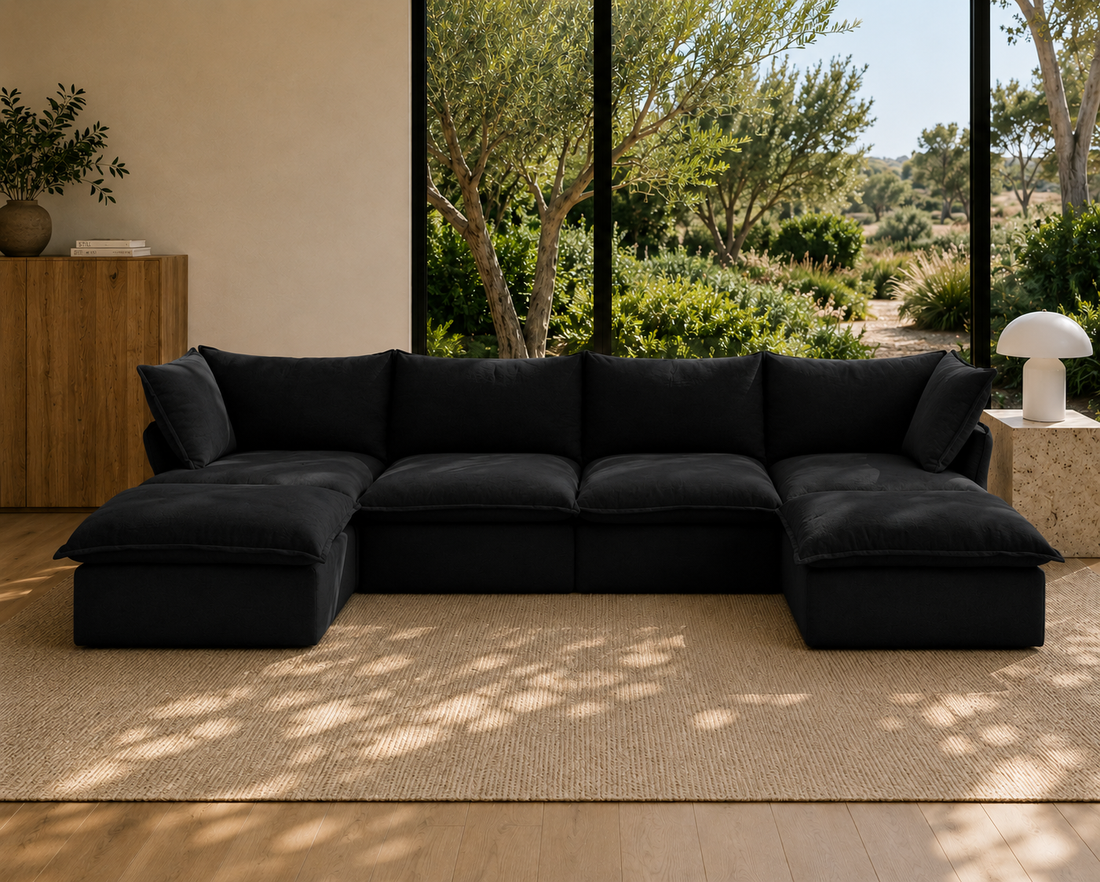 Mirewood Halo 4-Seater U-Sectional Cloud Sofa - washable modular cloud sofa