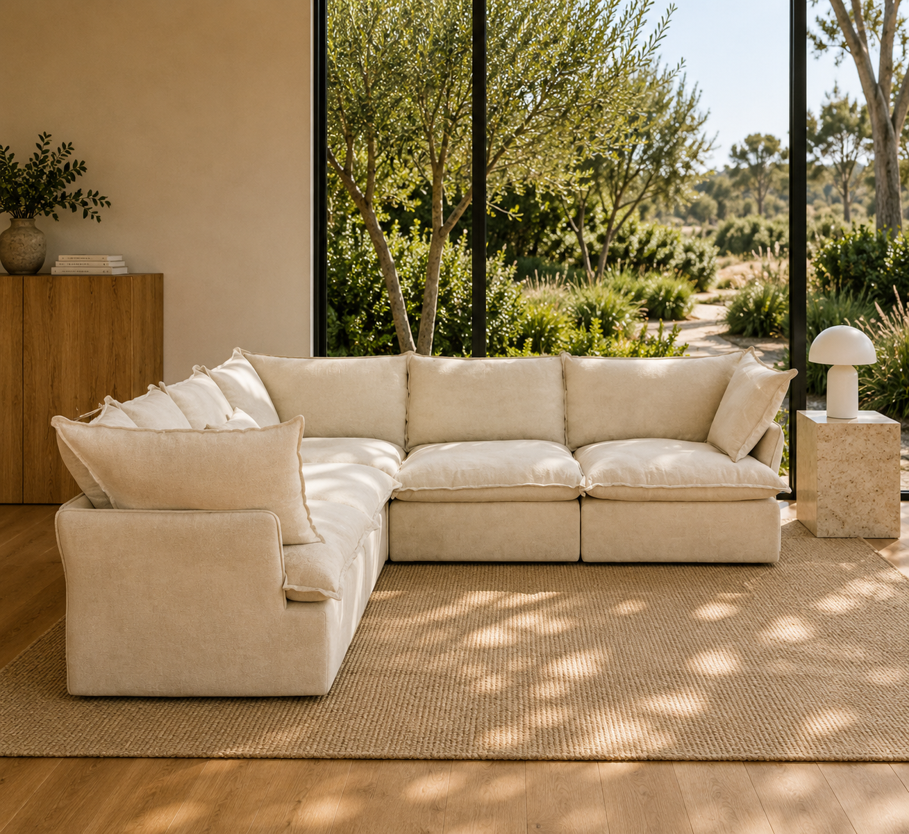Mirewood Halo 5-Seater Corner Sectional Cloud Sofa - washable modular cloud sofa