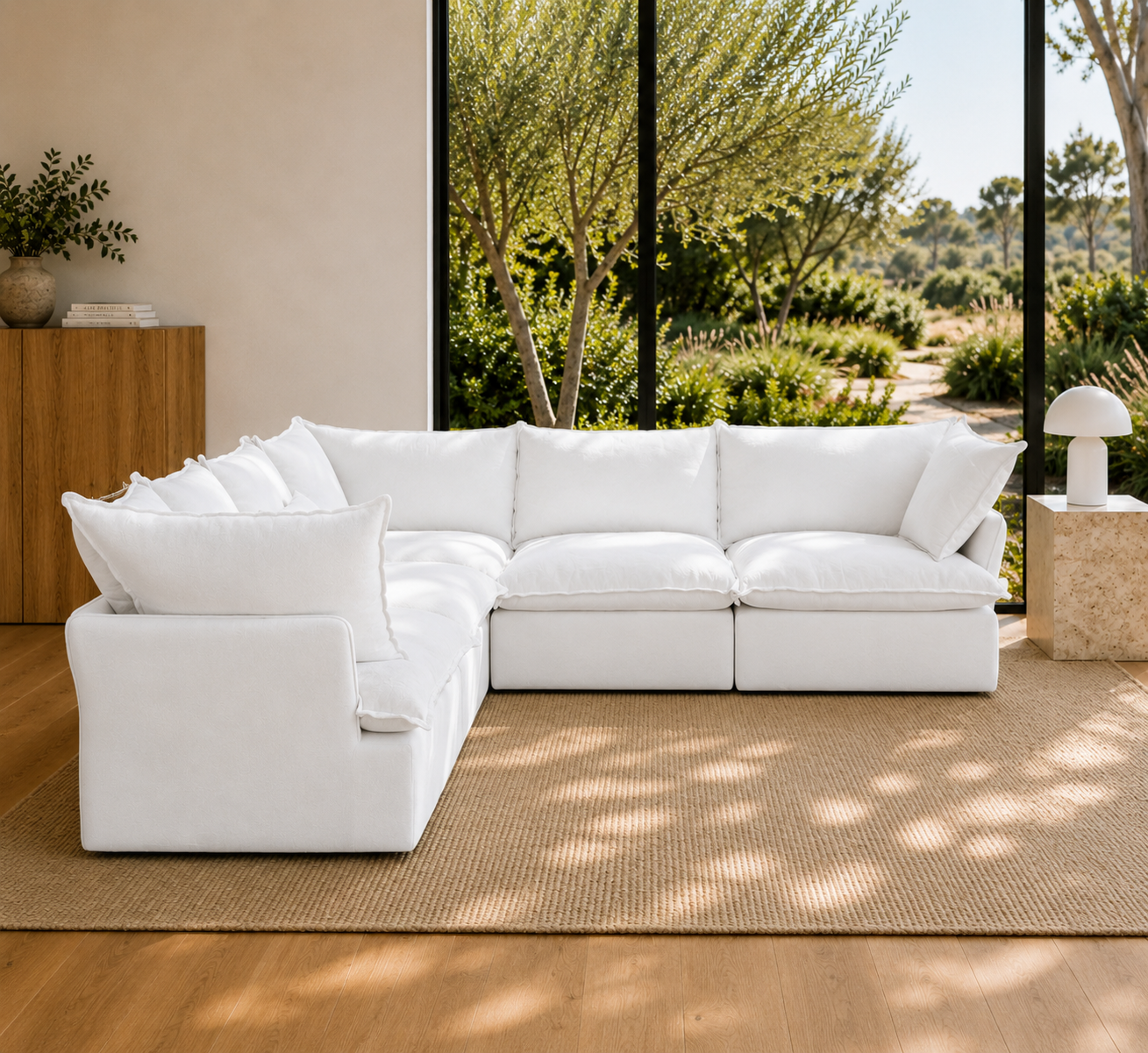 Mirewood Halo 5-Seater Corner Sectional Cloud Sofa - washable modular cloud sofa