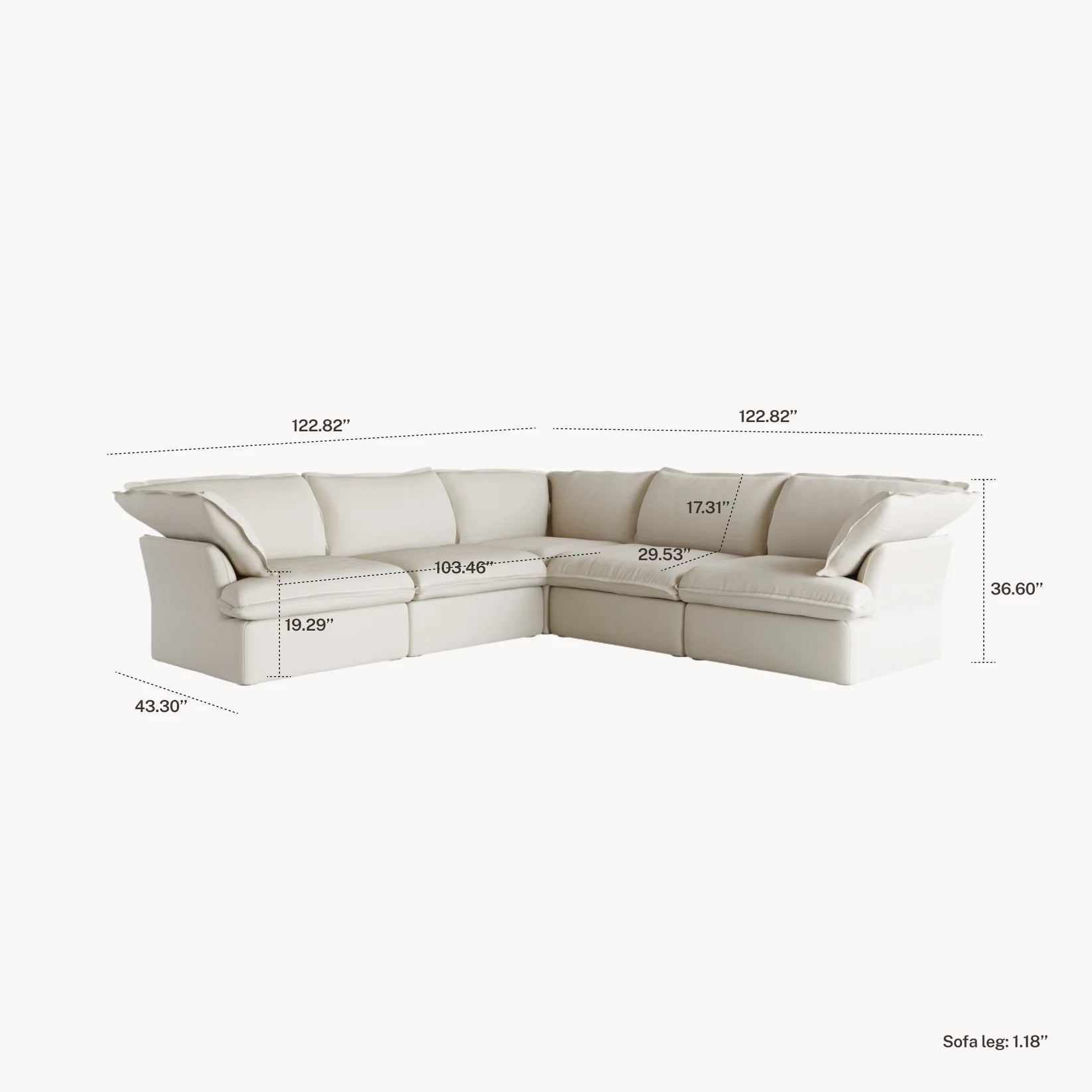 Halo Modular Washable 5 Seater Corner Sectional