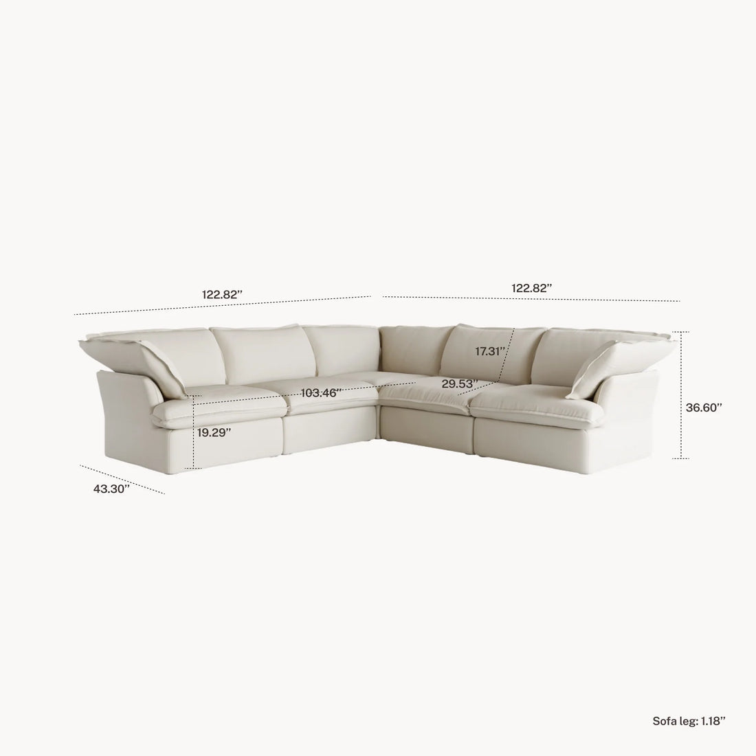 Halo Modular Washable 5 Seater Corner Sectional