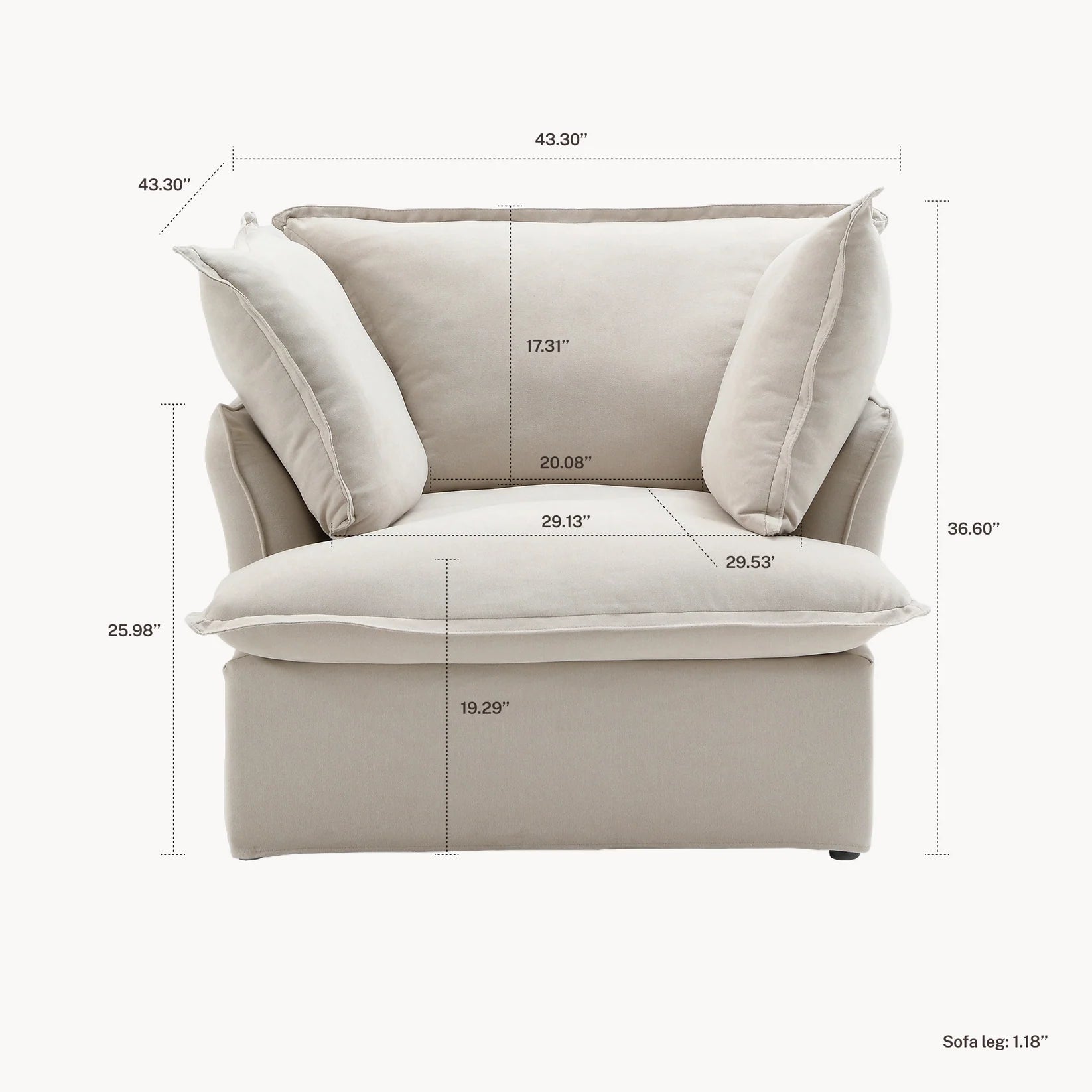 Halo Modular Washable Armchair - Mirewood modular sofa