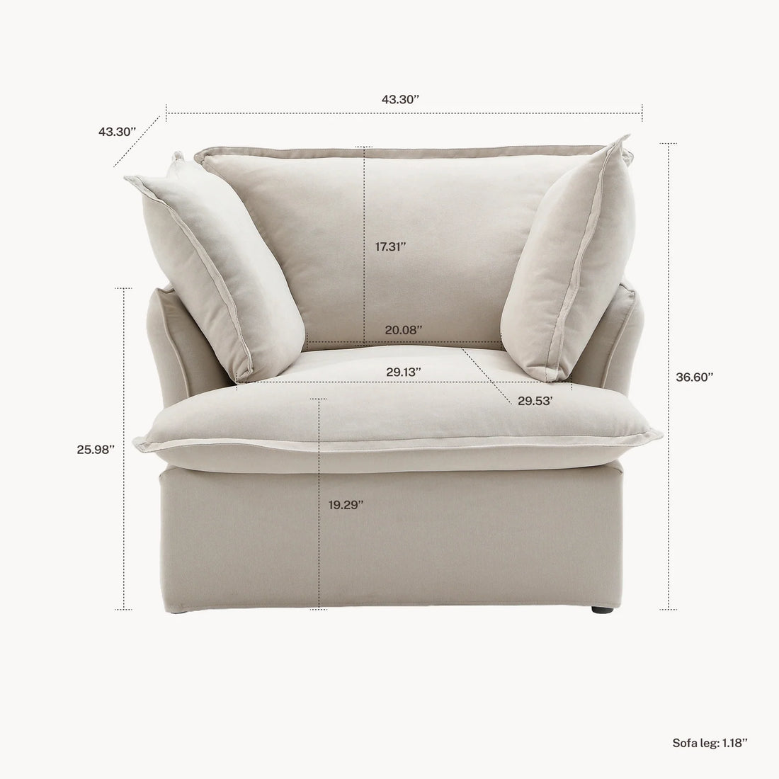Halo Modular Washable Armchair - Mirewood modular sofa
