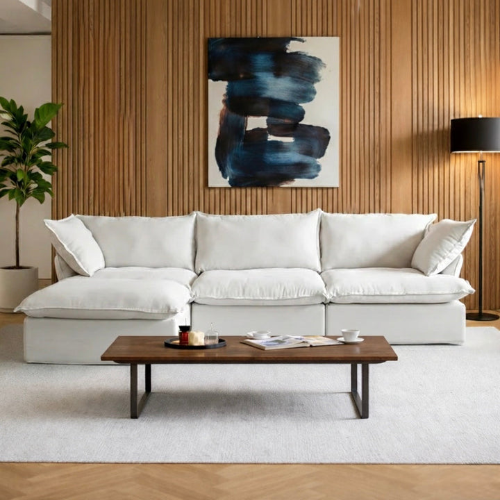 Mirewood Halo 4-Seater Sectional Cloud Sofa styled in a living room