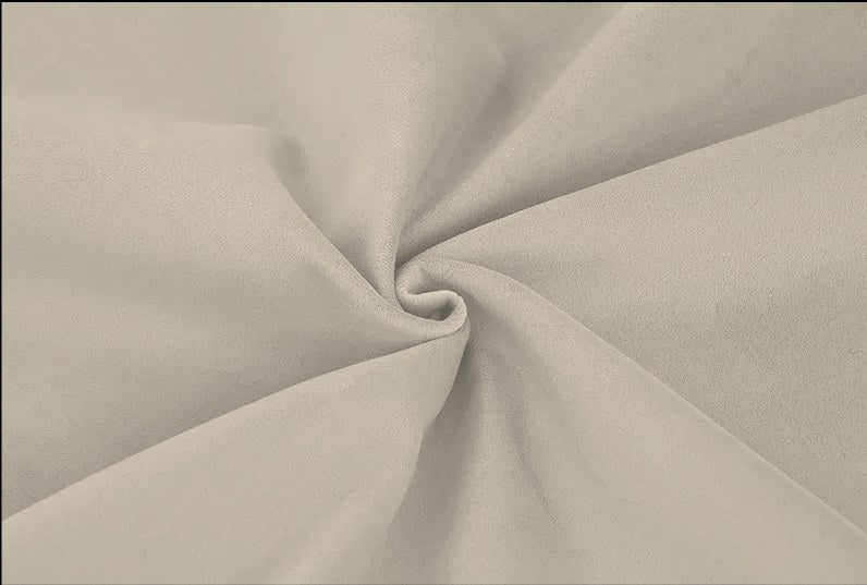 Beige velvet slipcover fabric swatch