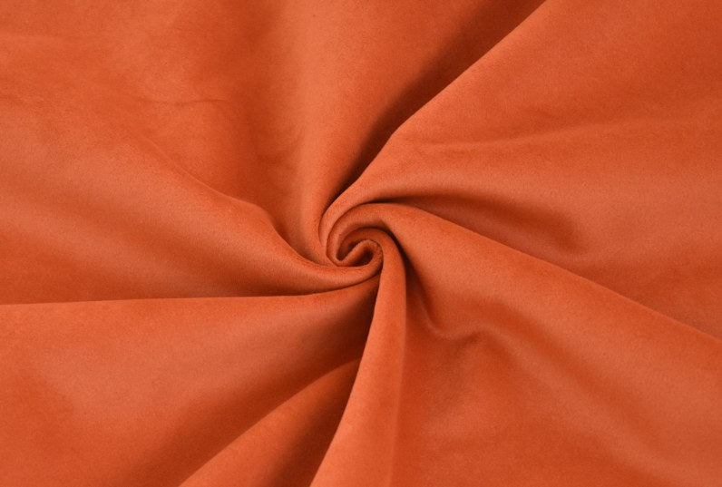 Orange velvet slipcover fabric swatch