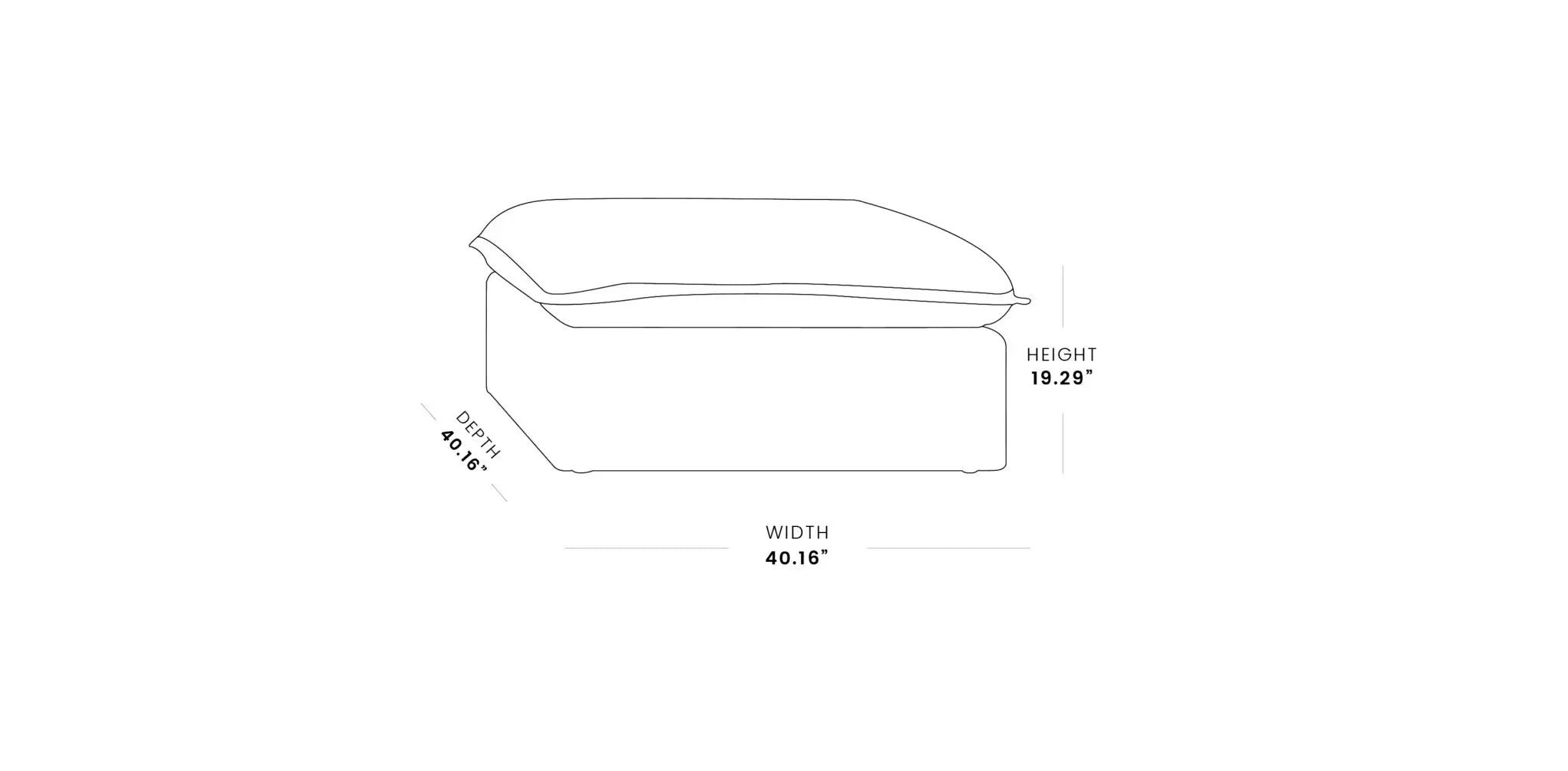 Halo Modular Washable Ottoman - Mirewood modular sofa