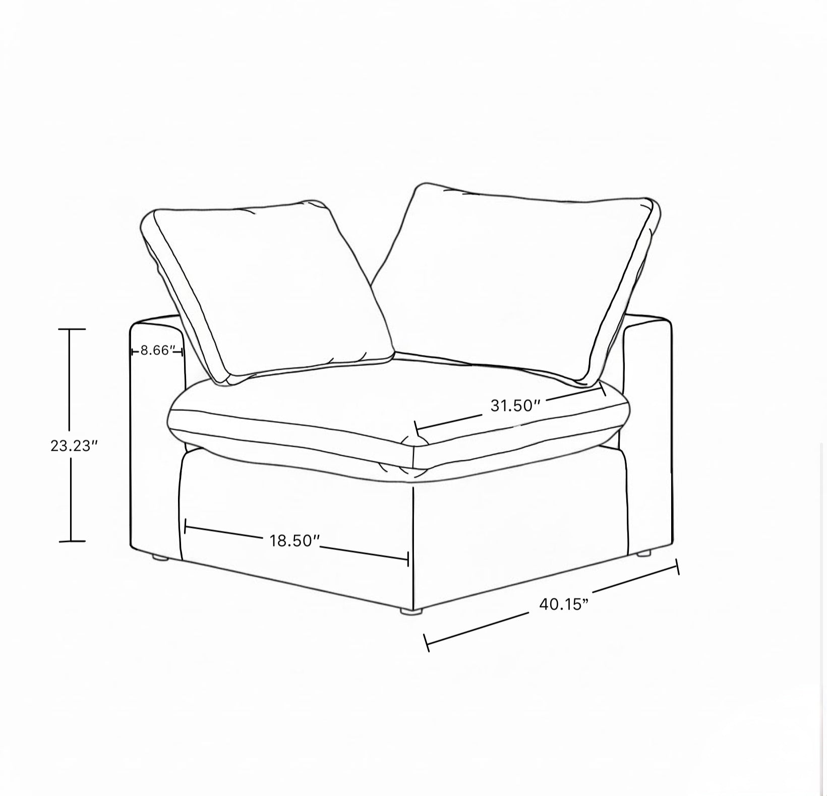 Valen Modular Washable Left Corner Piece
