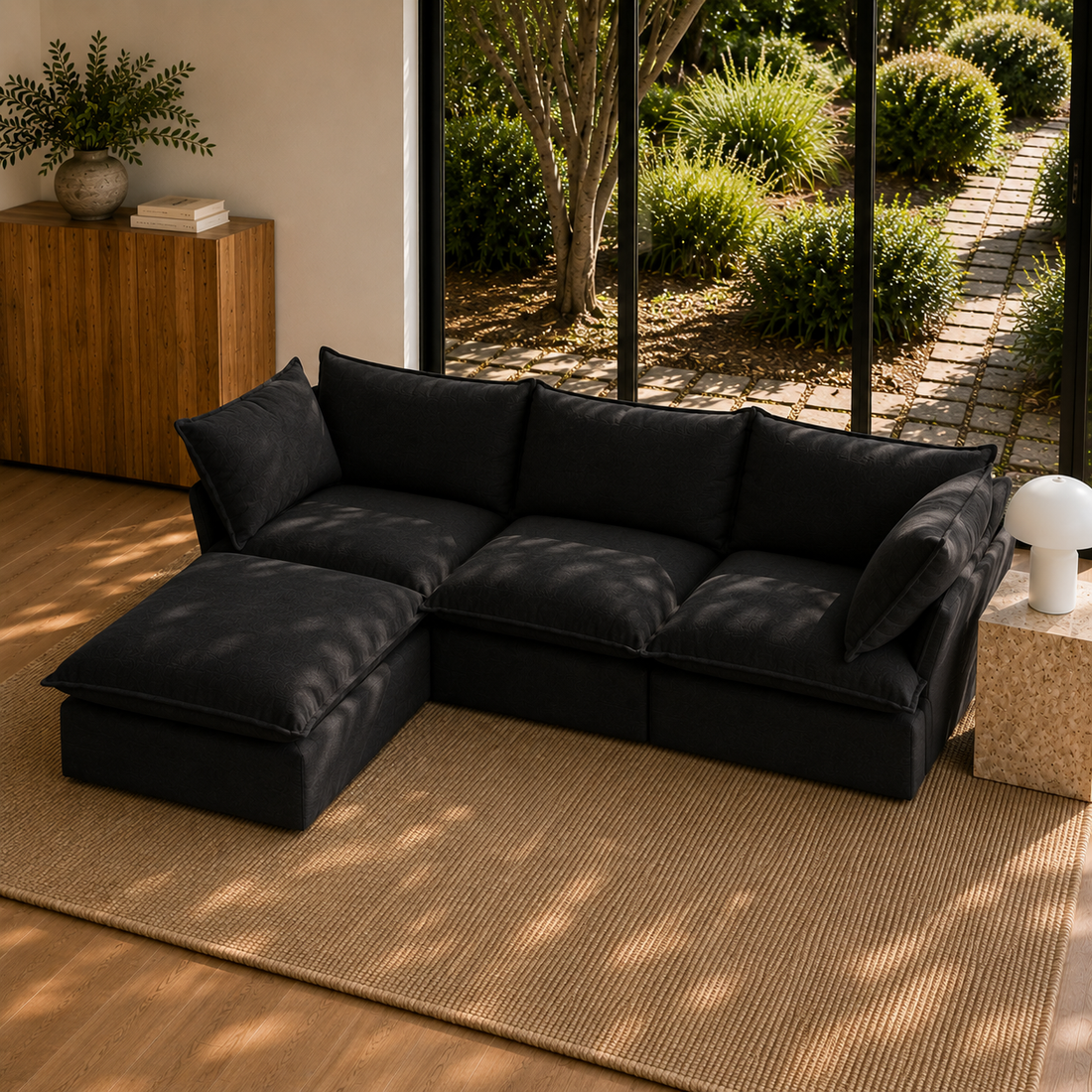 Mirewood Halo 3-Seat L-Shape Machine-Washable Sectional Sofa