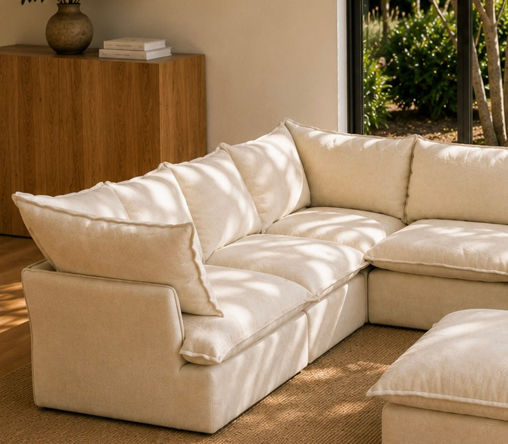 Mirewood Halo 5-Piece Machine-Washable Sectional with Ottoman