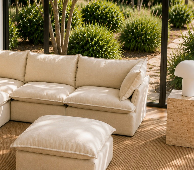 Mirewood Halo 5-Piece Machine-Washable Sectional with Ottoman