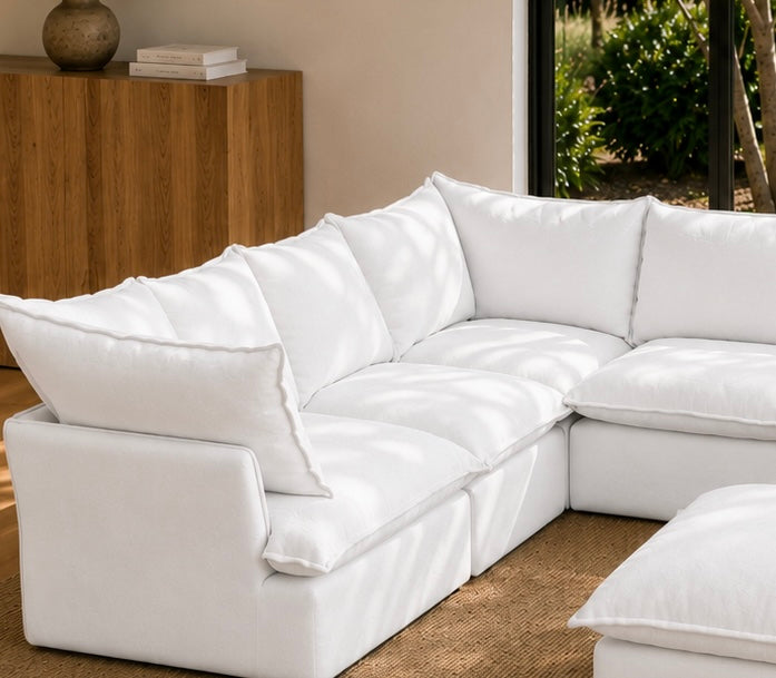 Mirewood Halo 5-Piece Machine-Washable Sectional with Ottoman