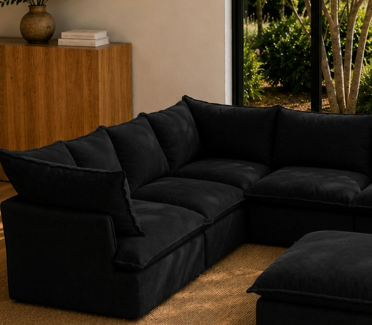 Mirewood Halo 5-Piece Machine-Washable Sectional with Ottoman