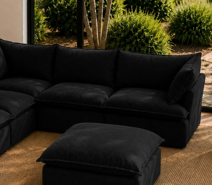 Mirewood Halo 5-Piece Machine-Washable Sectional with Ottoman
