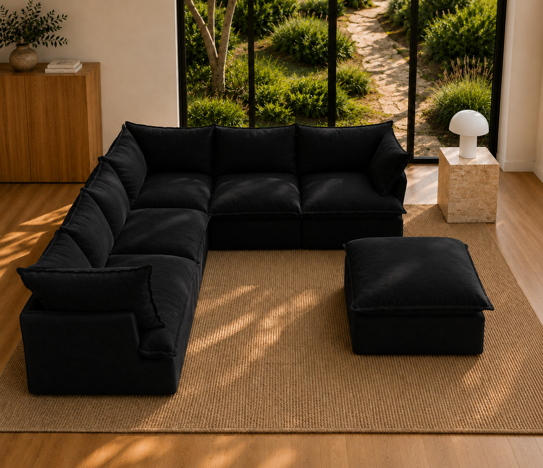 Mirewood Halo 5-Piece Machine-Washable Sectional with Ottoman