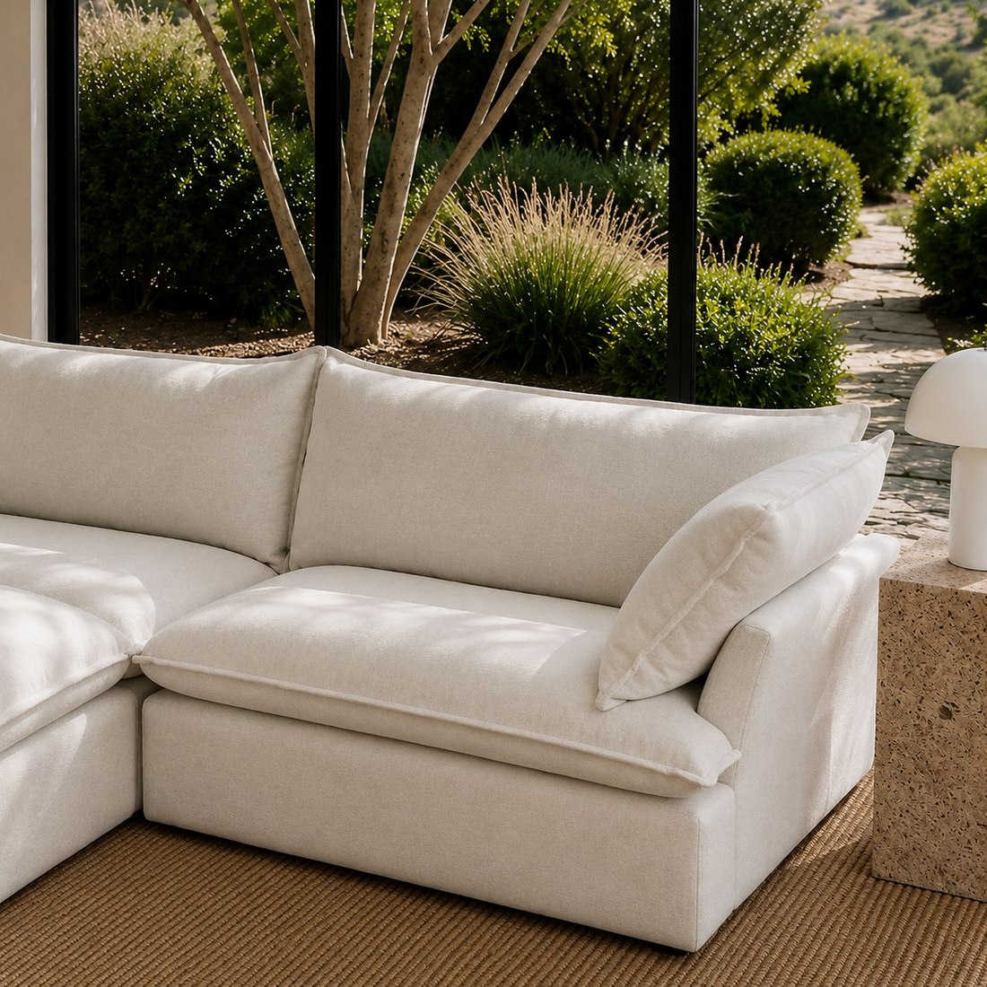 Mirewood Halo 2-Seat L-Shape Machine-Washable Sectional Sofa