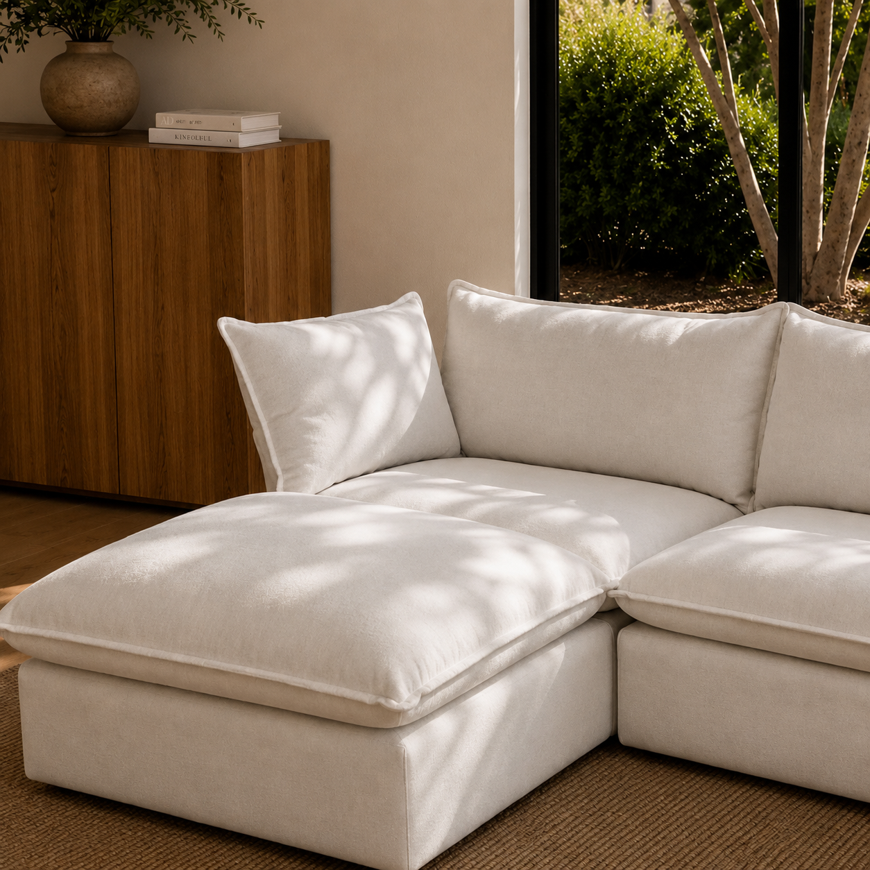 Mirewood Halo 2-Seat L-Shape Machine-Washable Sectional Sofa