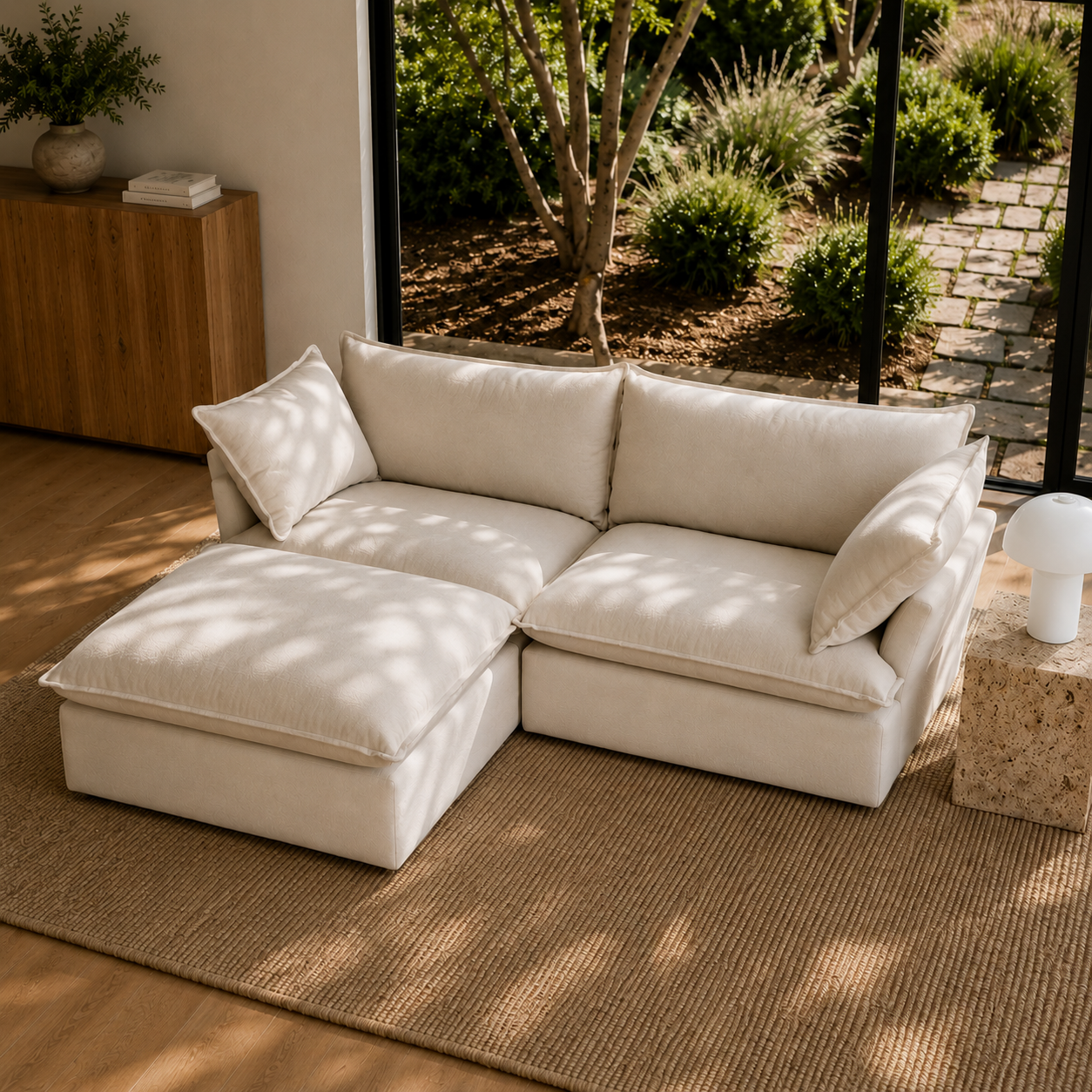 Mirewood Halo 2-Seat L-Shape Machine-Washable Sectional Sofa