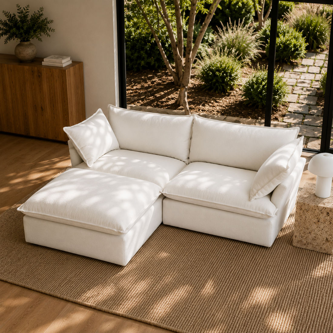 Mirewood Halo 2-Seat L-Shape Machine-Washable Sectional Sofa