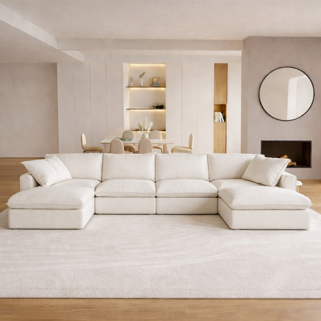 Valen Modular Washable 4 Seater U-Sectional - Mirewood modular sofa