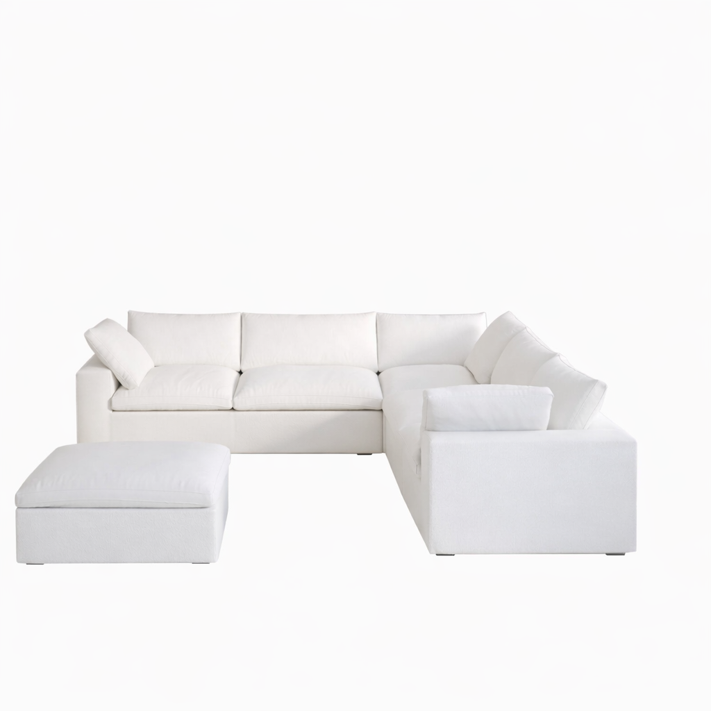 Valen Modular Washable 5 Seater Sectional + Ottoman - Mirewood modular sofa