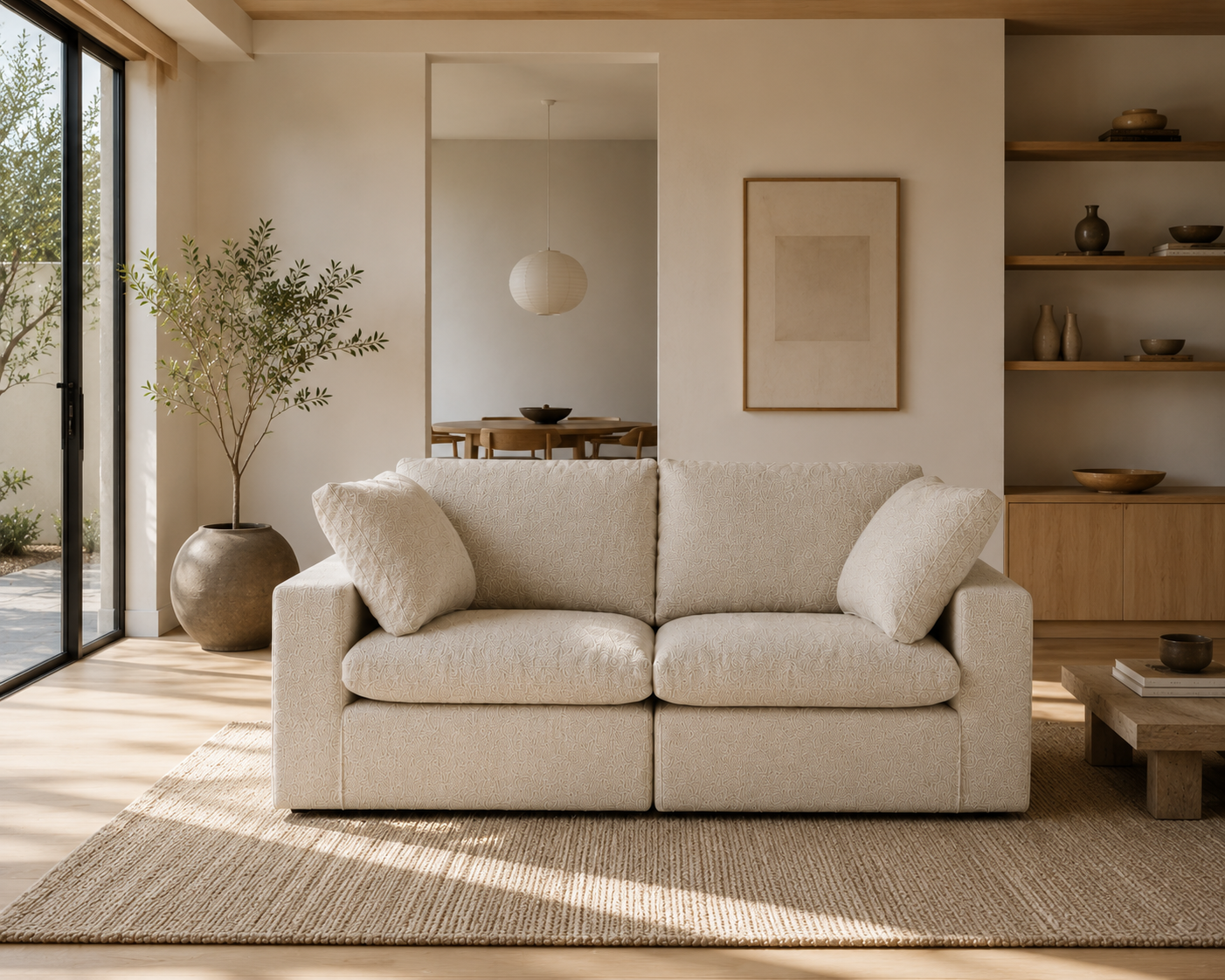 Mirewood Valen 2-Seater Machine-Washable Modular Cloud Sofa