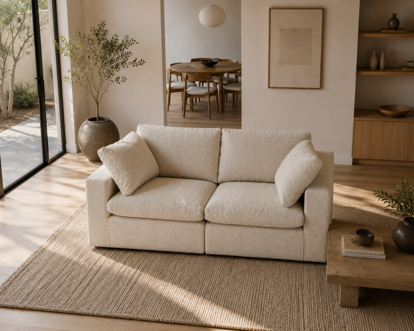 Mirewood Valen 2-Seater Machine-Washable Modular Cloud Sofa