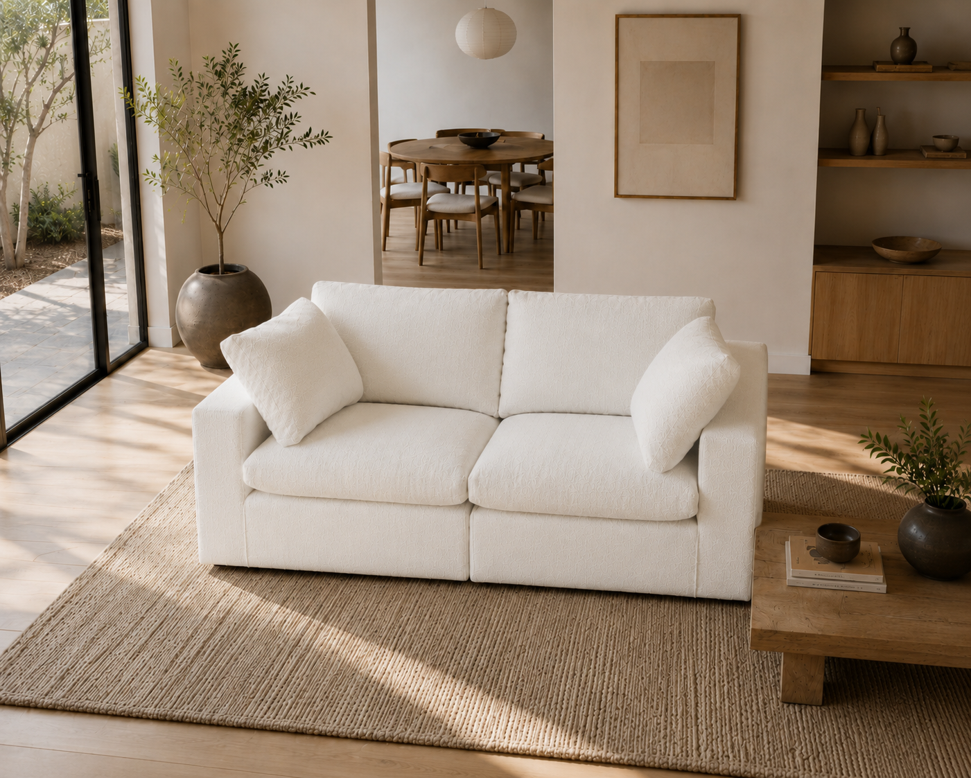 Mirewood Valen 2-Seater Machine-Washable Modular Cloud Sofa