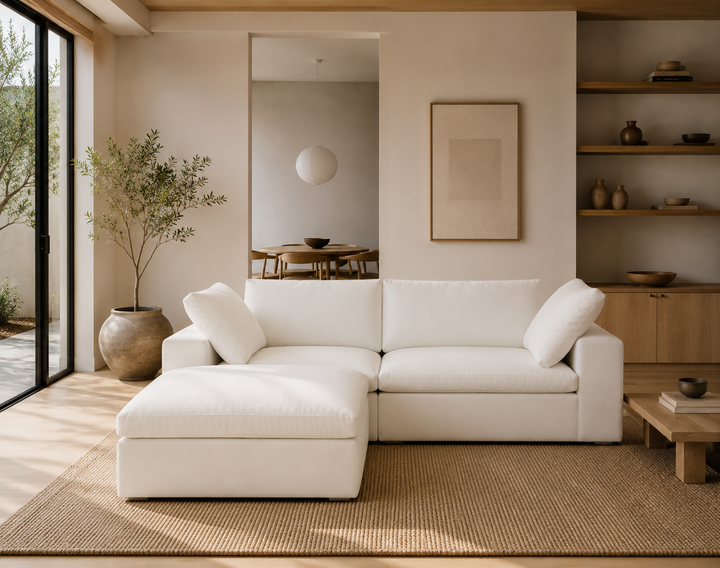 Mirewood Valen 2-Seat L-Shape Machine-Washable Sectional Sofa