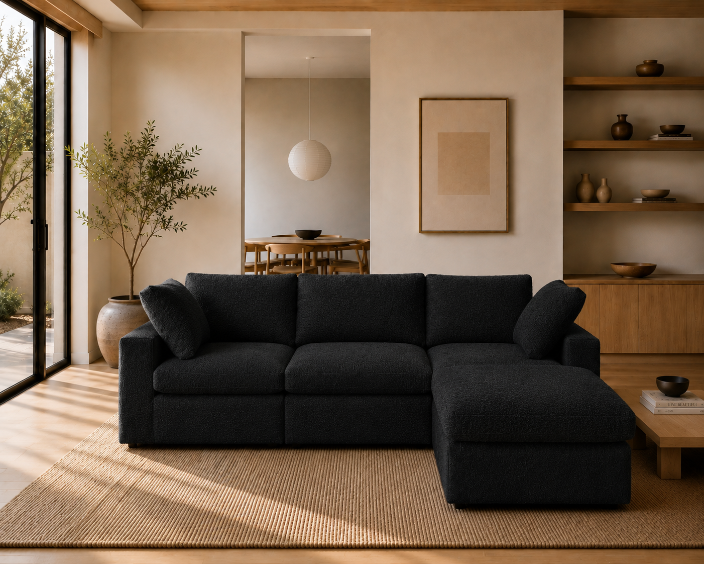 Mirewood Valen 3-Seat L-Shape Machine-Washable Sectional Sofa