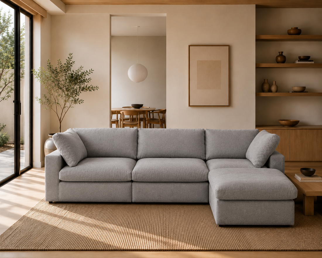 Mirewood Valen 3-Seat L-Shape Machine-Washable Sectional Sofa
