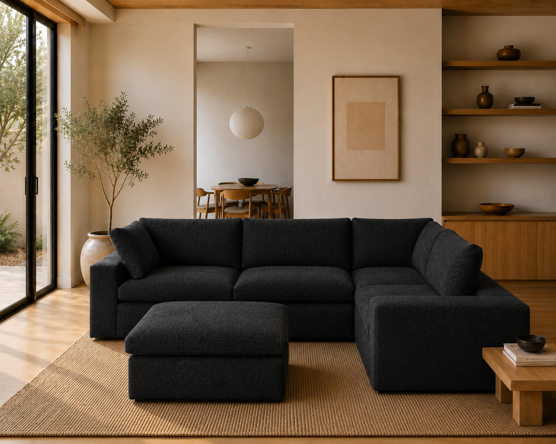 Mirewood Valen 5-Piece Machine-Washable Sectional with Ottoman