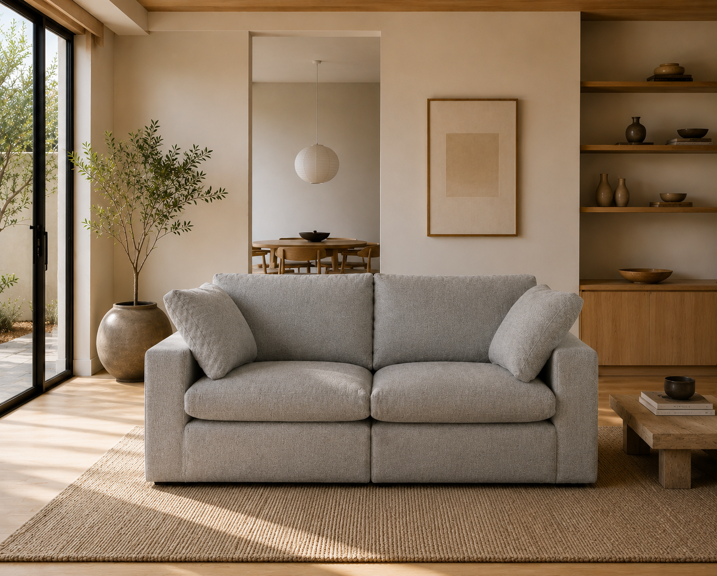 Mirewood Valen 2-Seater Machine-Washable Modular Cloud Sofa