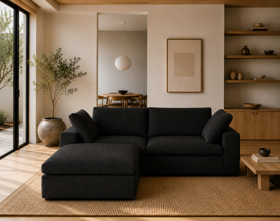 Mirewood Valen 2-Seat L-Shape Machine-Washable Sectional Sofa