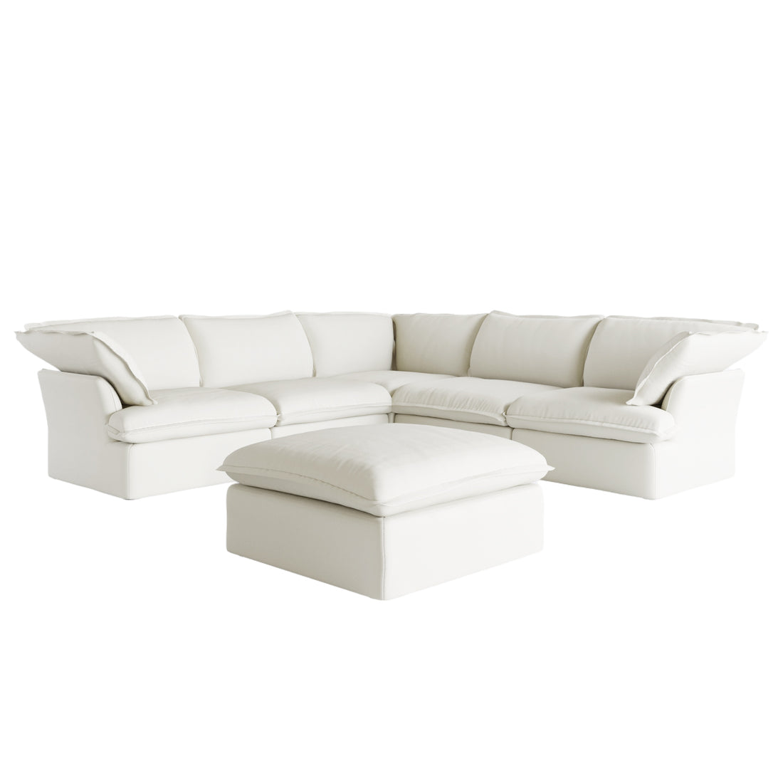 Halo Modular Washable 5 Seater Corner Sectional + Ottoman - Mirewood modular sofa